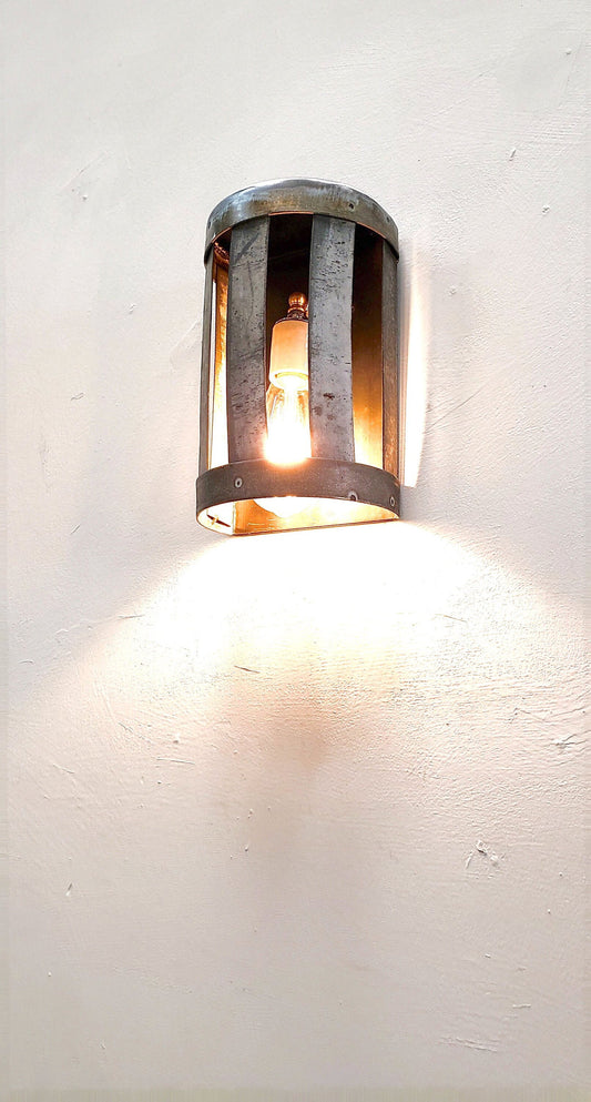 Wine Barrel Ring Wall Sconce - Zaper - Made from retired California wine barrel rings. 100% Recycled!