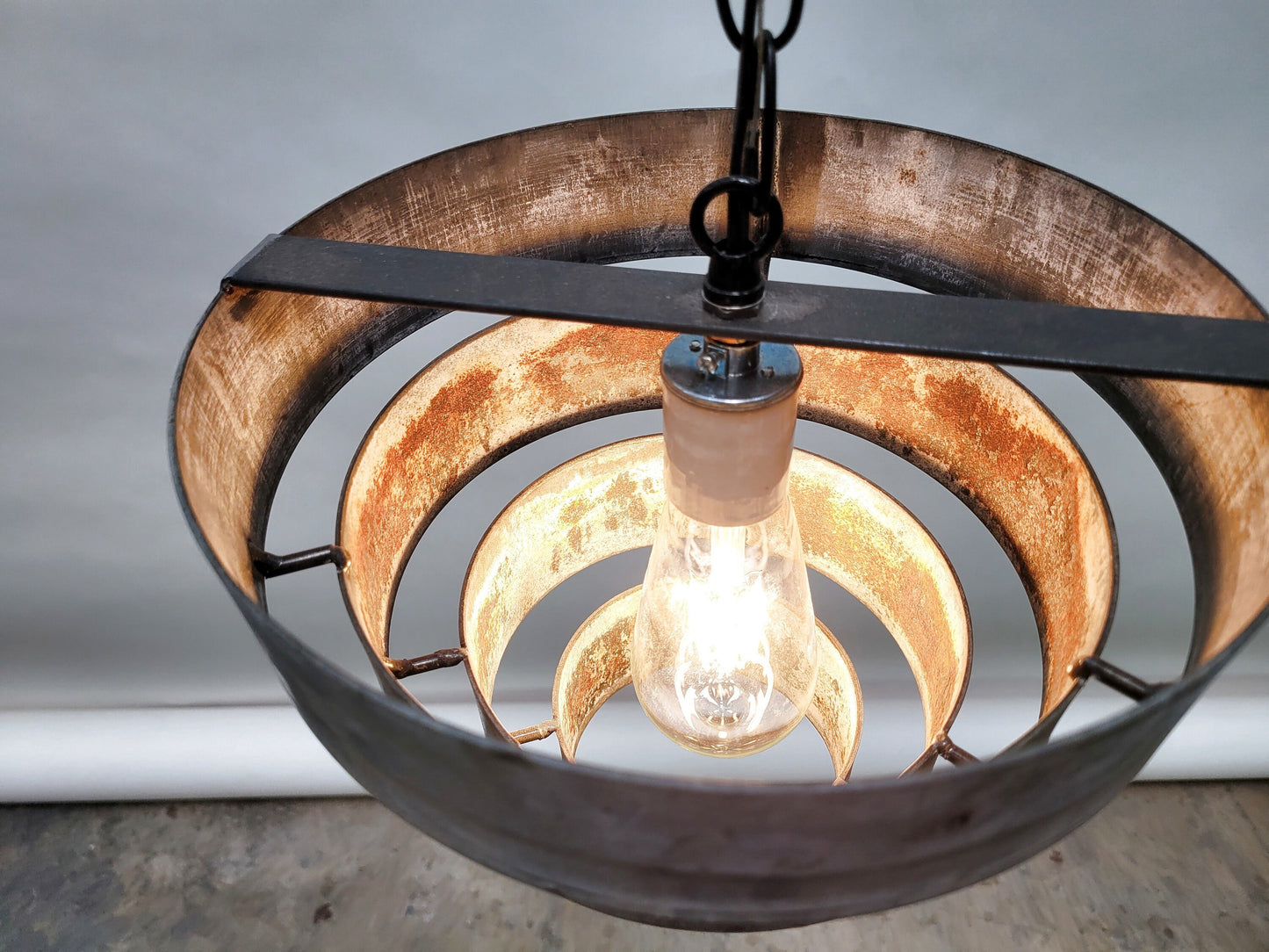 Wine Barrel Ring Pendant Light - Kotar - Made from Retired California wine barrel rings 100% Recycled!