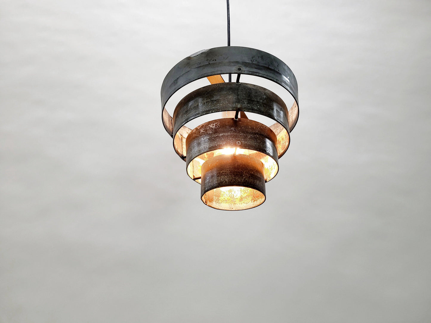 Wine Barrel Ring Pendant Light - Kotar - Made from Retired California wine barrel rings 100% Recycled!