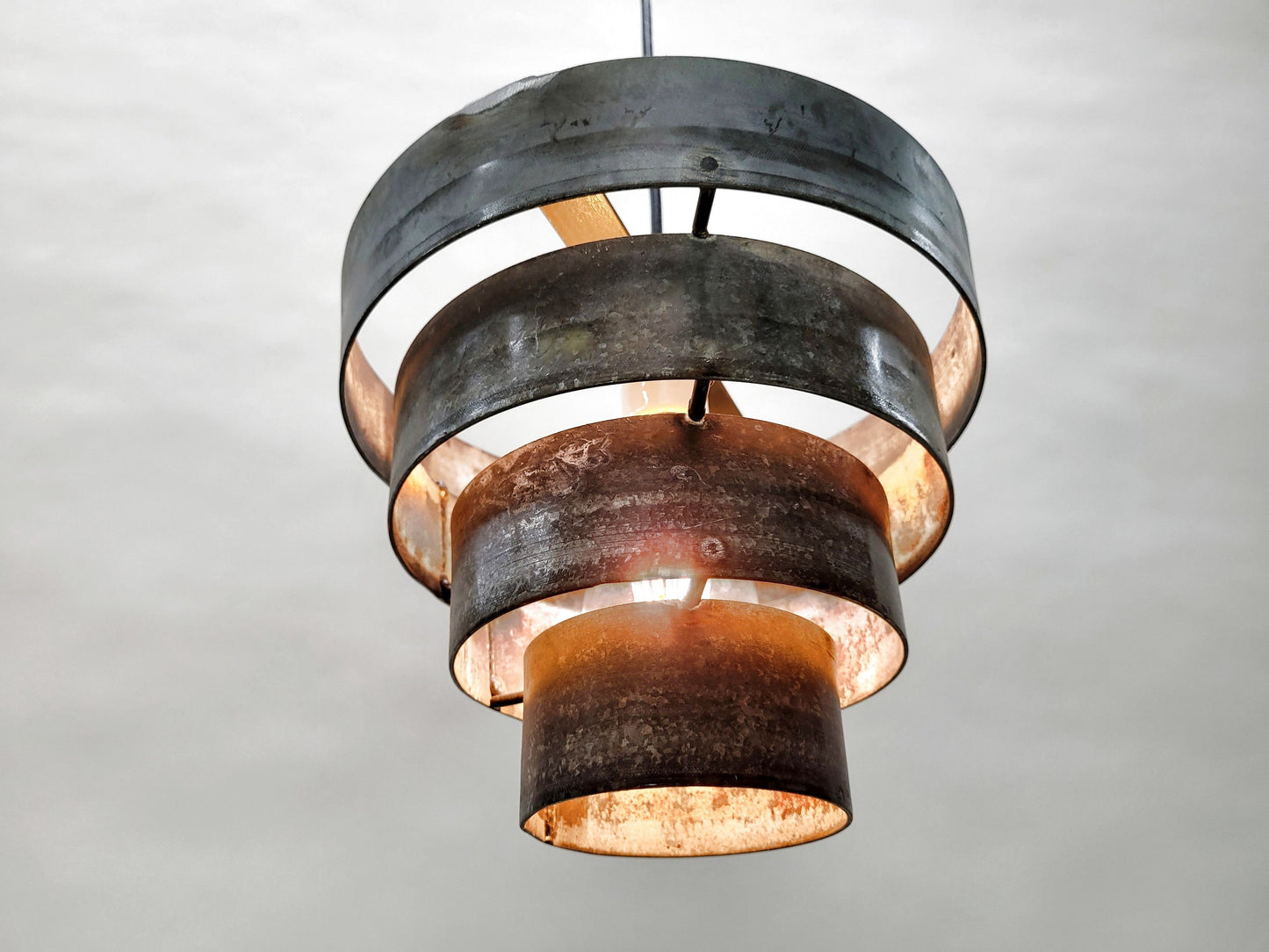 Wine Barrel Ring Pendant Light - Kotar - Made from Retired California wine barrel rings 100% Recycled!