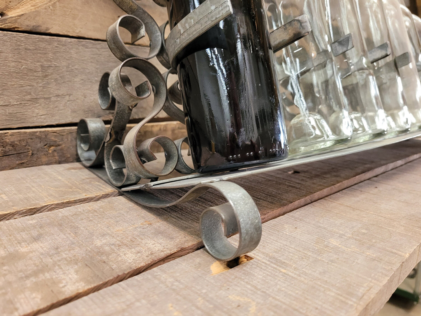SALE! Counter Top Wine Bottle Holder - Heart Spirals - Made from local Napa California wine barrel rings. 100% Recycled!