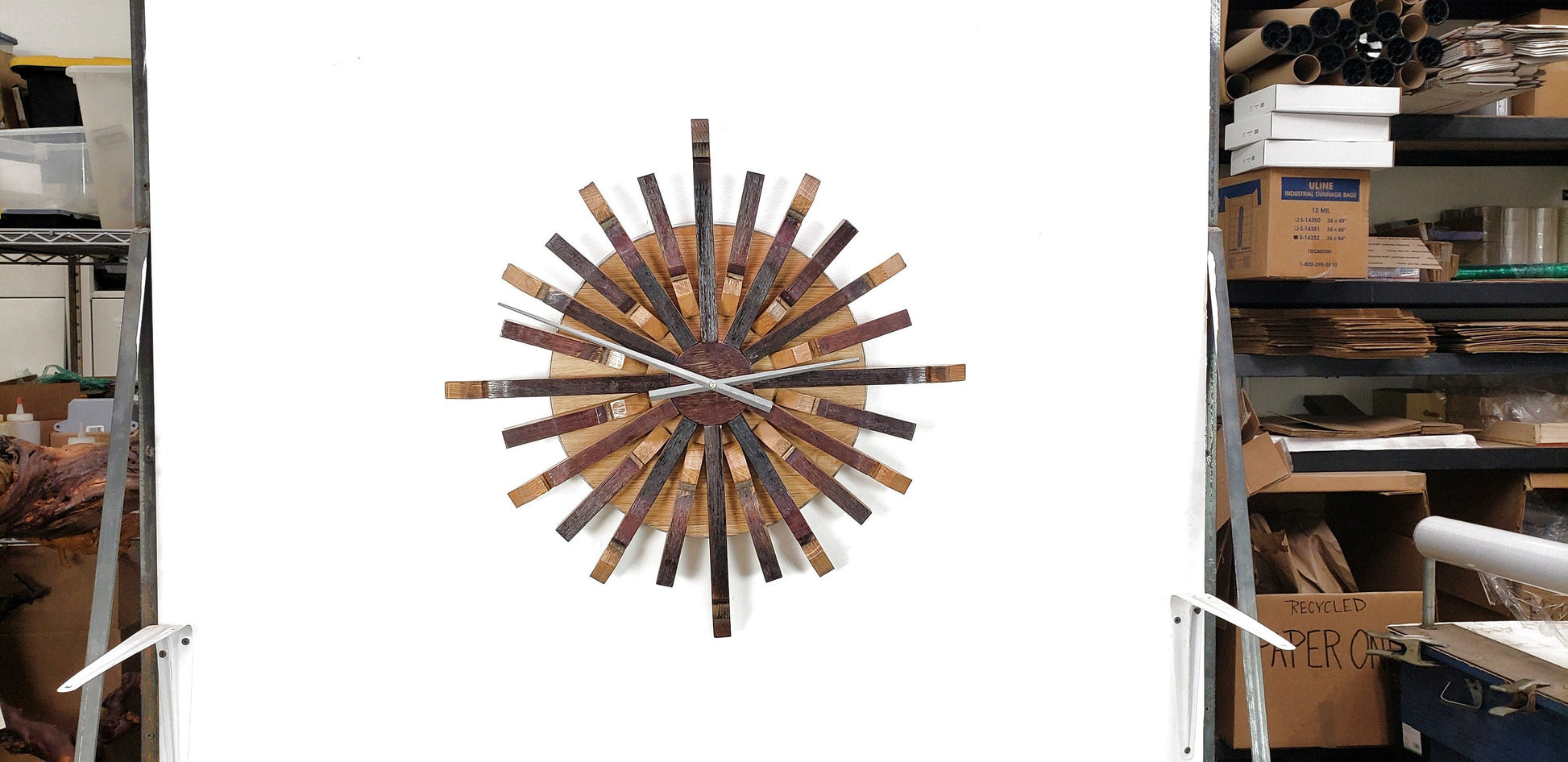 Wine Barrel Clock - Radiant - Made from retired California wine barrels