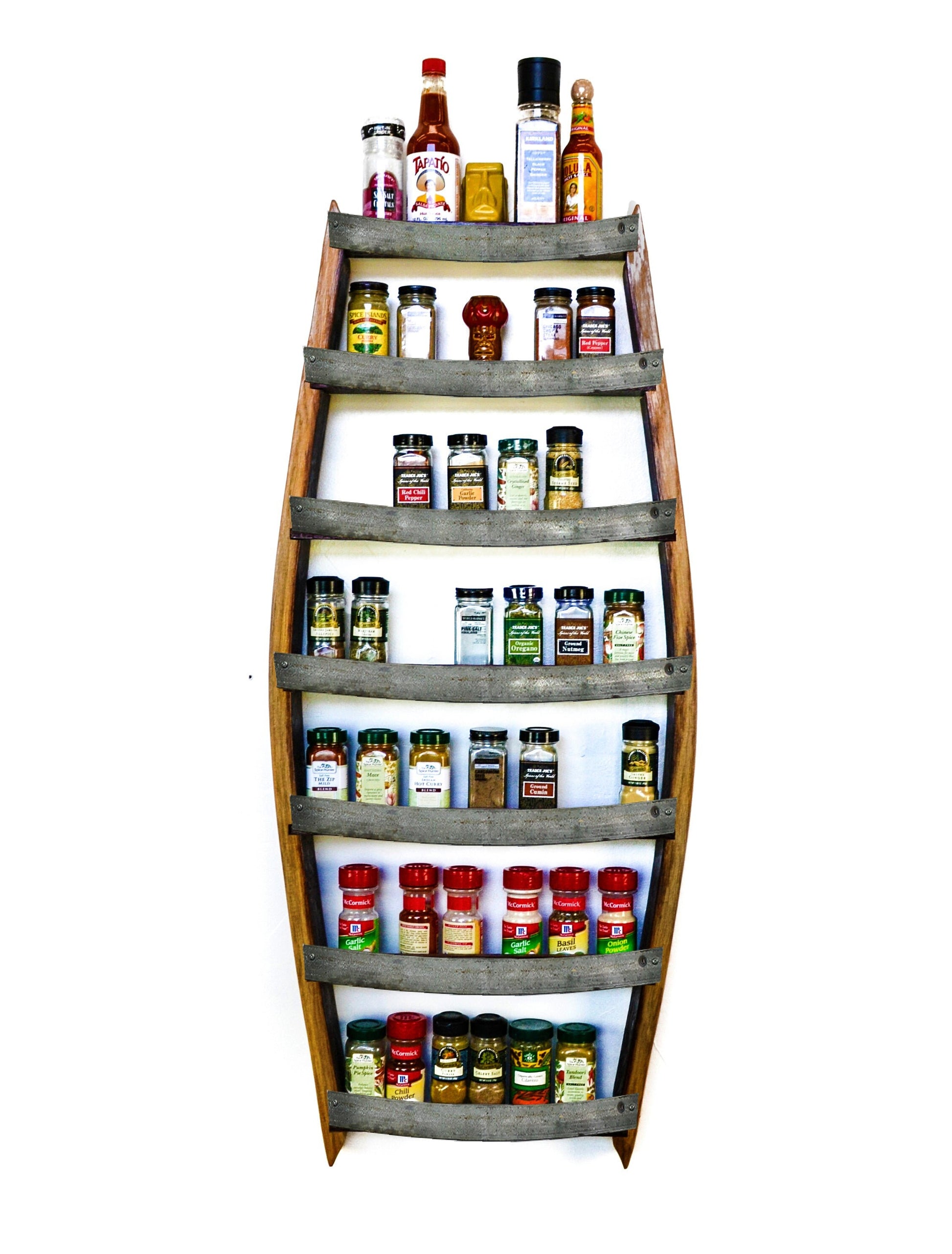 Wine Barrel Spice Rack - Big Thyme - Made from retired California wine barrels - 100% Recycled!
