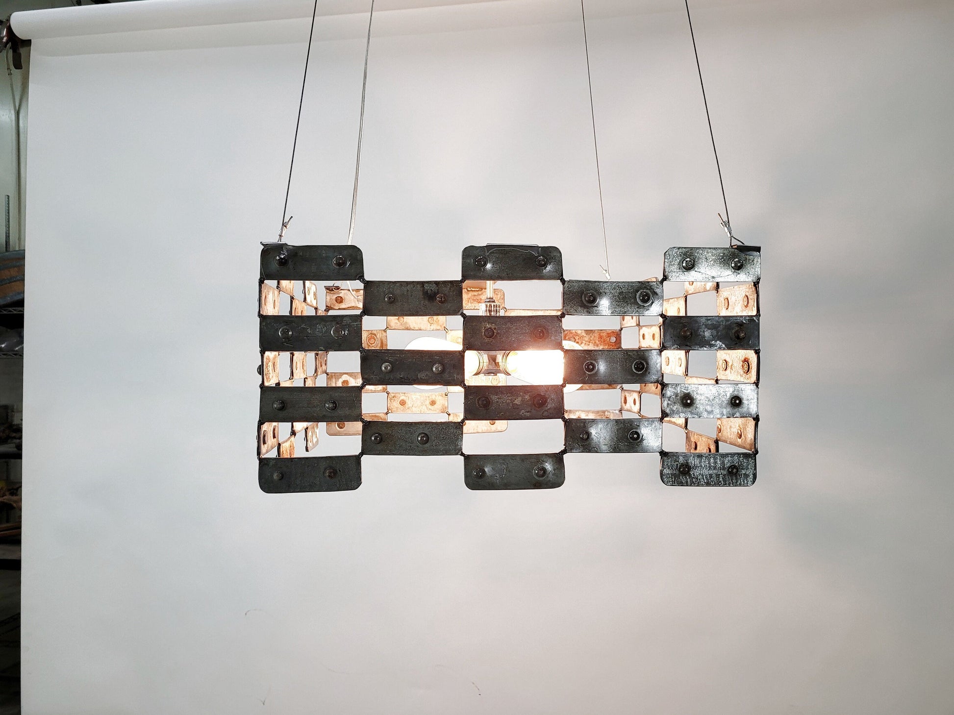 Wine Barrel Ring Chandelier - Veza Island 2 - Made from retired California wine barrel rings. 100% Recycled!