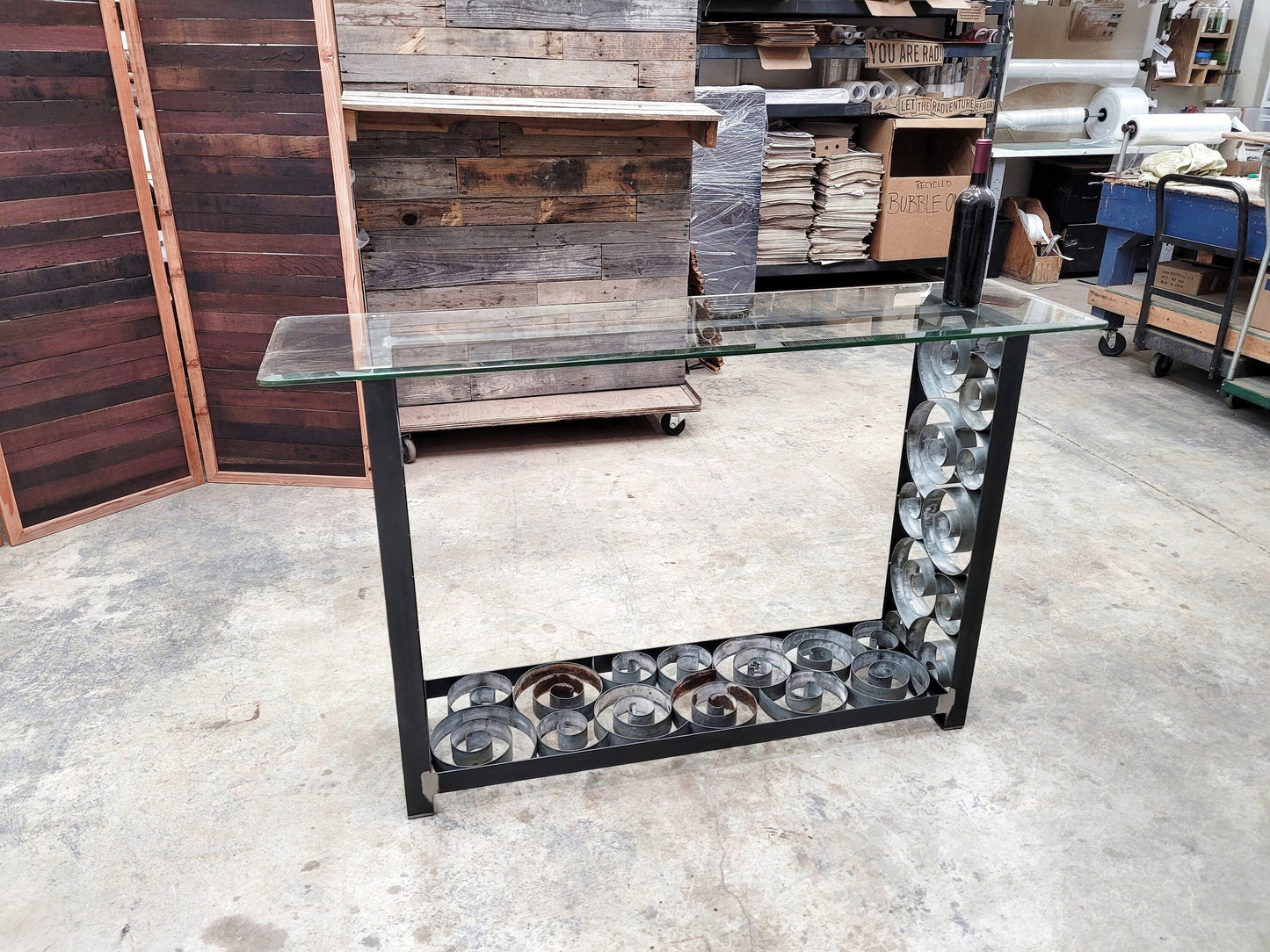 Wine Barrel Ring Entry / Sofa Table - Civada - Made from retired California wine barrel rings. 100% Recycled!