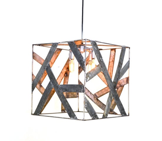 Wine Barrel Ring Chandelier - Kubo - Made from Retired California wine barrel rings. 100% Recycled!