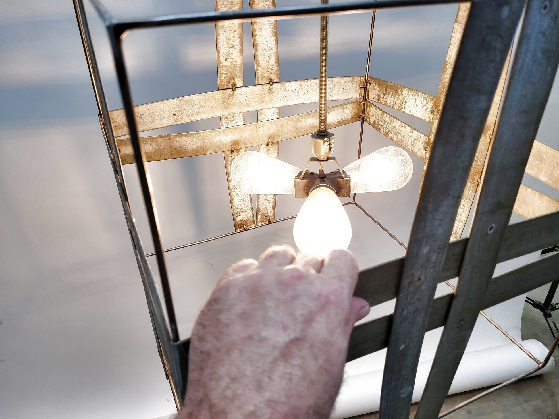 Wine Barrel Ring Chandelier - Duris - Made from Retired California wine barrel rings. 100% Recycled!