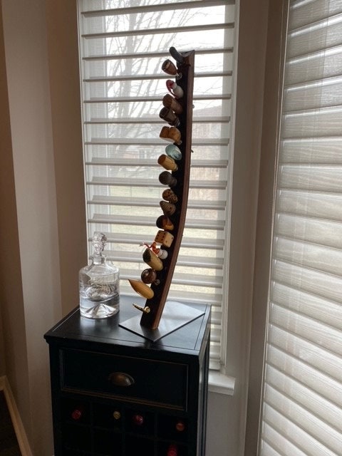 Wine Bottle Stopper Display - Baton - Made from reclaimed California wine barrels - 100% Recycled!