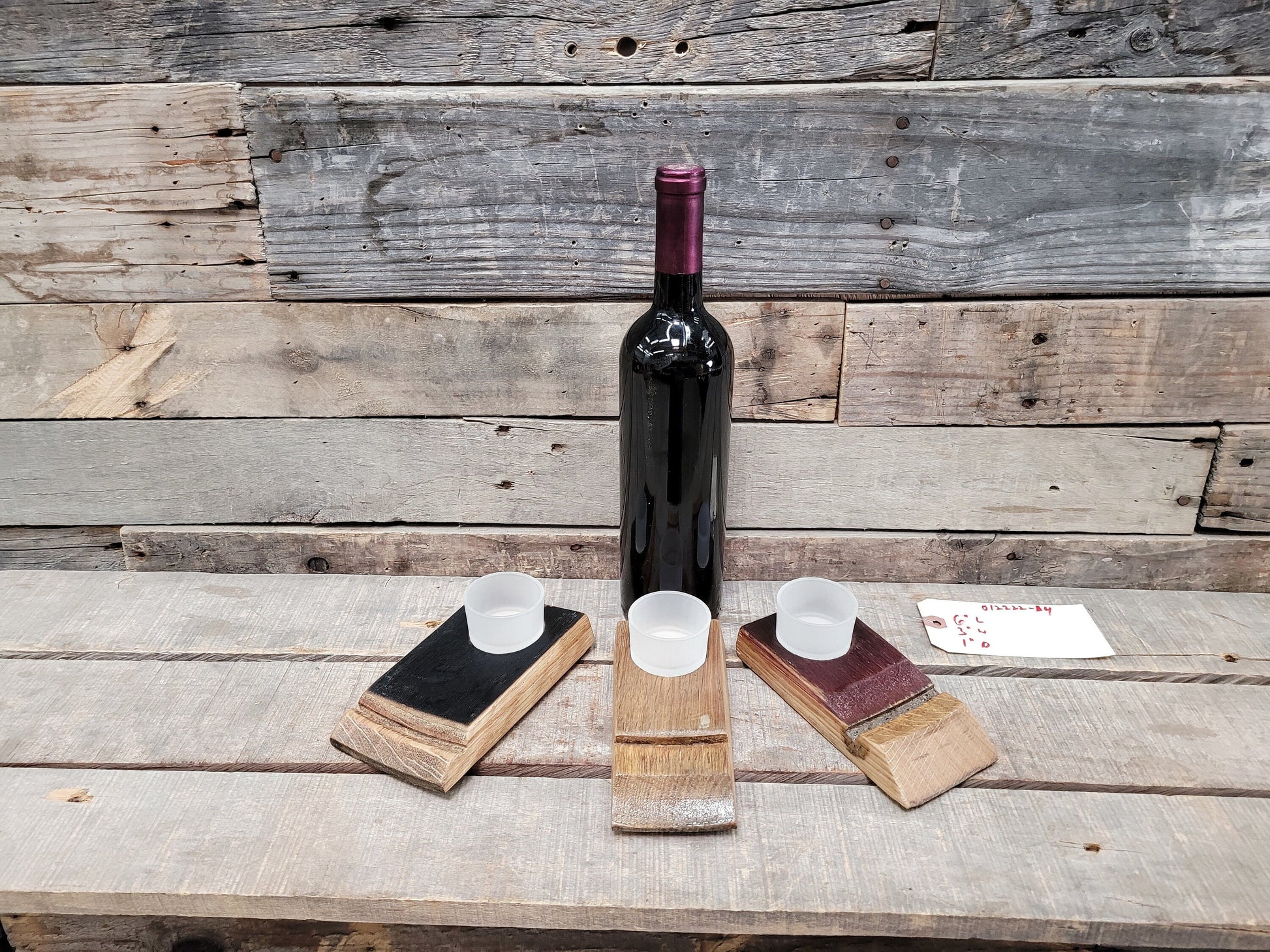 SALE! Wine Barrel Candle Holder Set of Three - DOLGU - Made from retired Wine + Whiskey barrels - 100% Recycled + Ready to Ship!