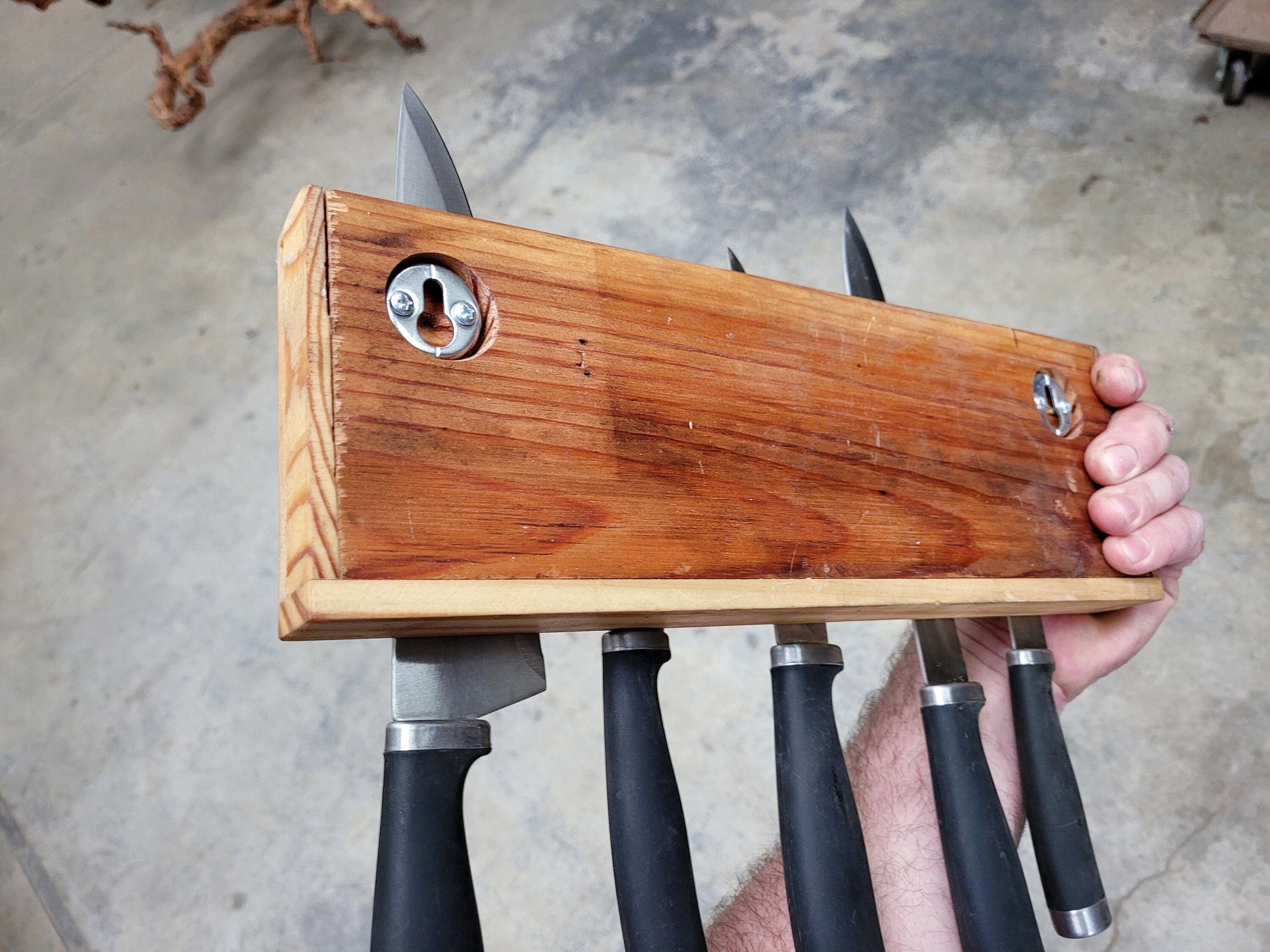 Wine Crate Magnetic Knife Rack Made from retired Philipponnat Champagne Box - 100% Recycled!