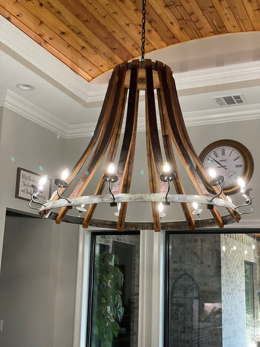 Wine Barrel Teardrop Chandelier - Suzo - Made from retired California wine barrels. 100% Recycled!