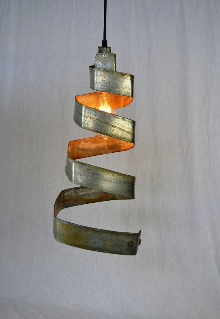 Wine Barrel Ring Pendant Light - Pyramidal - Made from retired California wine barrel rings 100% Recycled!