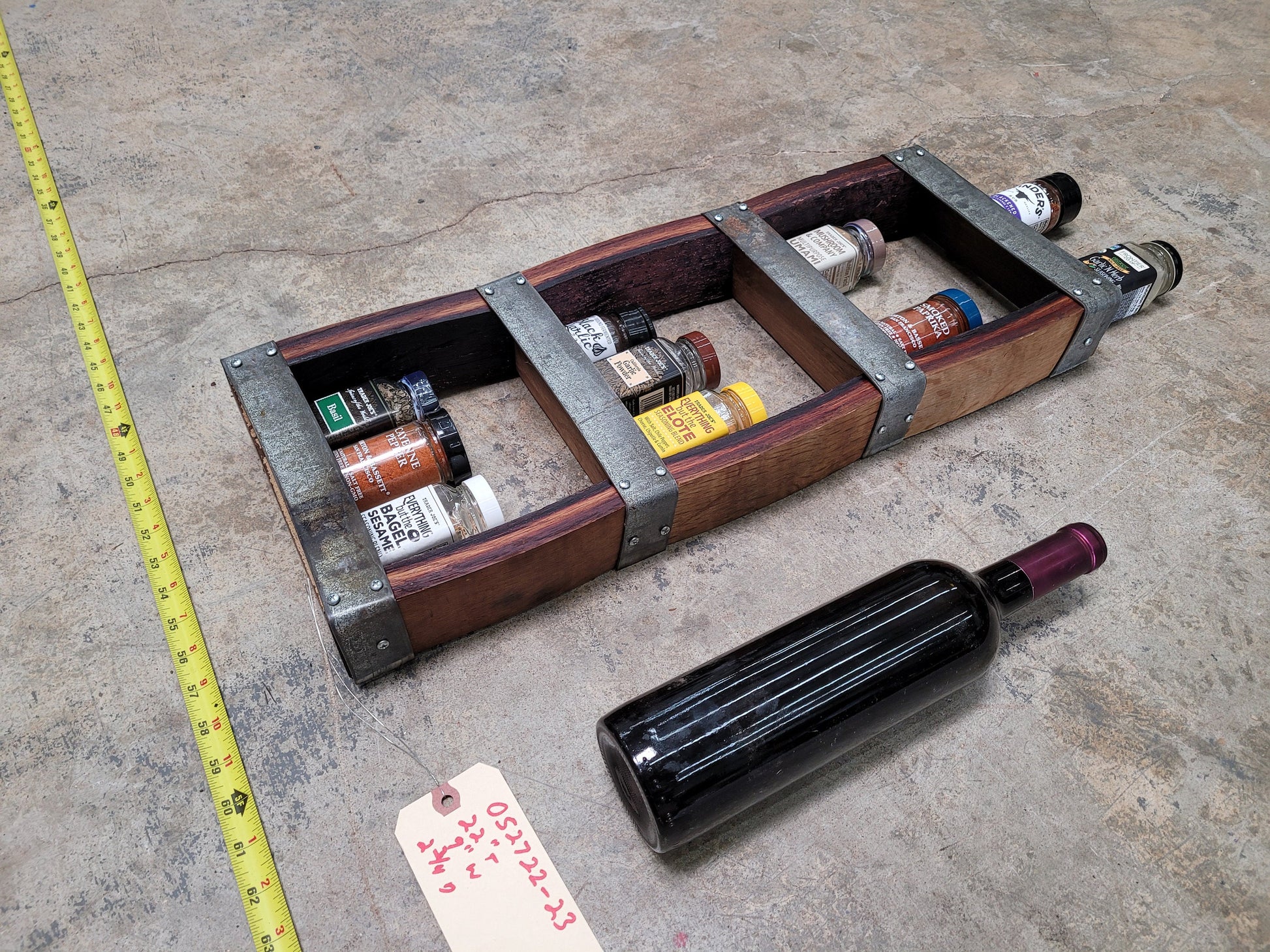 SALE Prototype Wine Barrel Spice Rack Made from retired California wine barrels. 100% Recycled + Ready to Ship! 052722-23