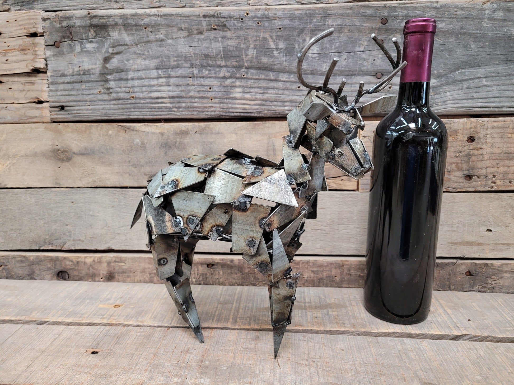 Deer Made From Retired Napa Wine Barrel Rings - Limited Edition - Signed + Numbered - 100% Recycled!