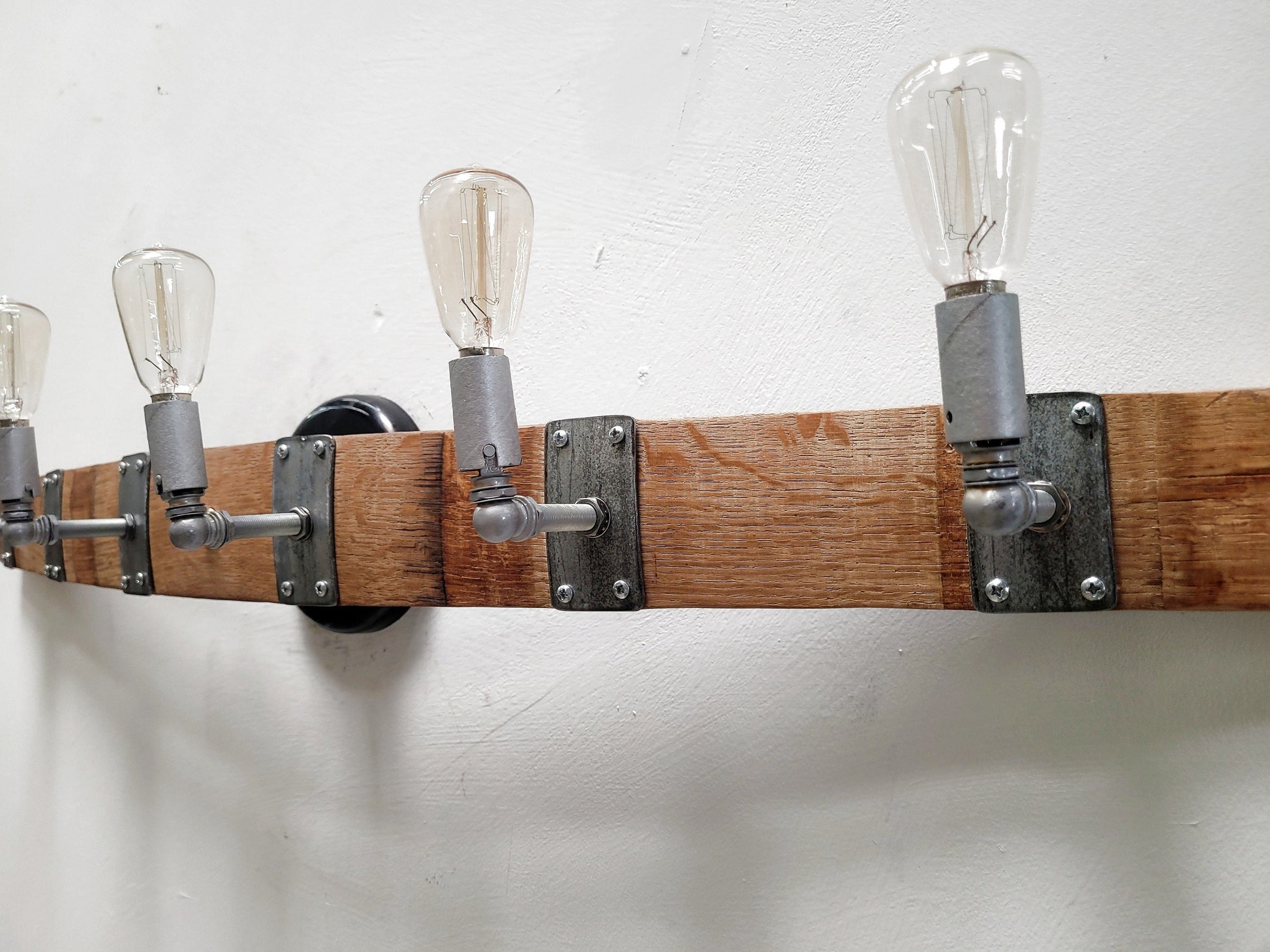 Wine Barrel Wall Sconce Vanity Light - Doellat - made from retired California wine barrels. 100% Recycled!