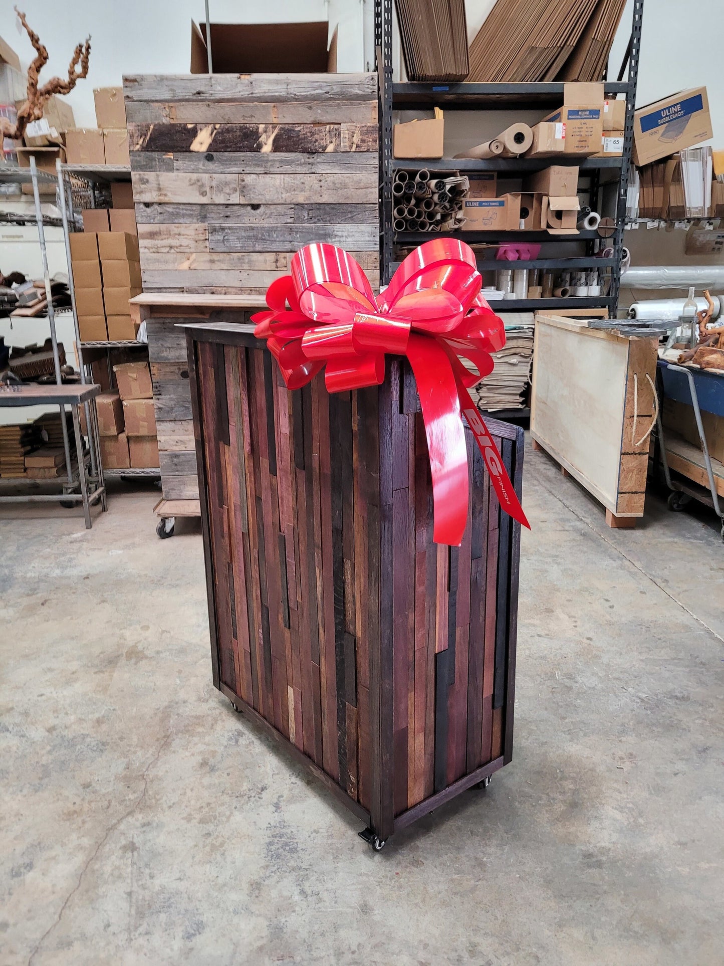 Hostess POS Podium Valet Stand - Gazda - Made from retired Napa wine barrels 100% Recycled!