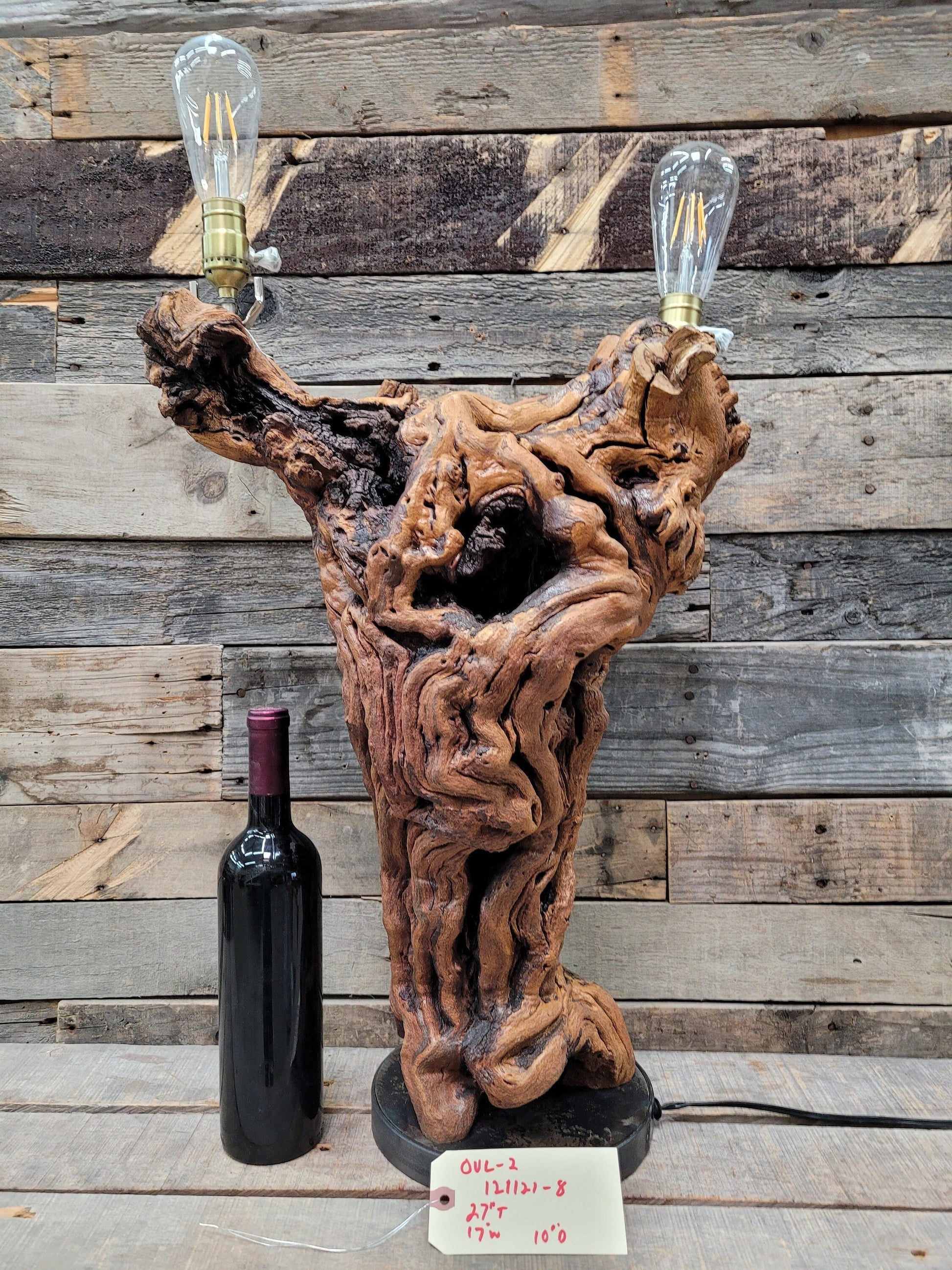 Old Vine Grapevine Lamp - Sahar - made from retired Inglenook Cabernet grapevine 100% Reclaimed Napa Valley Grapevine! 121121-8