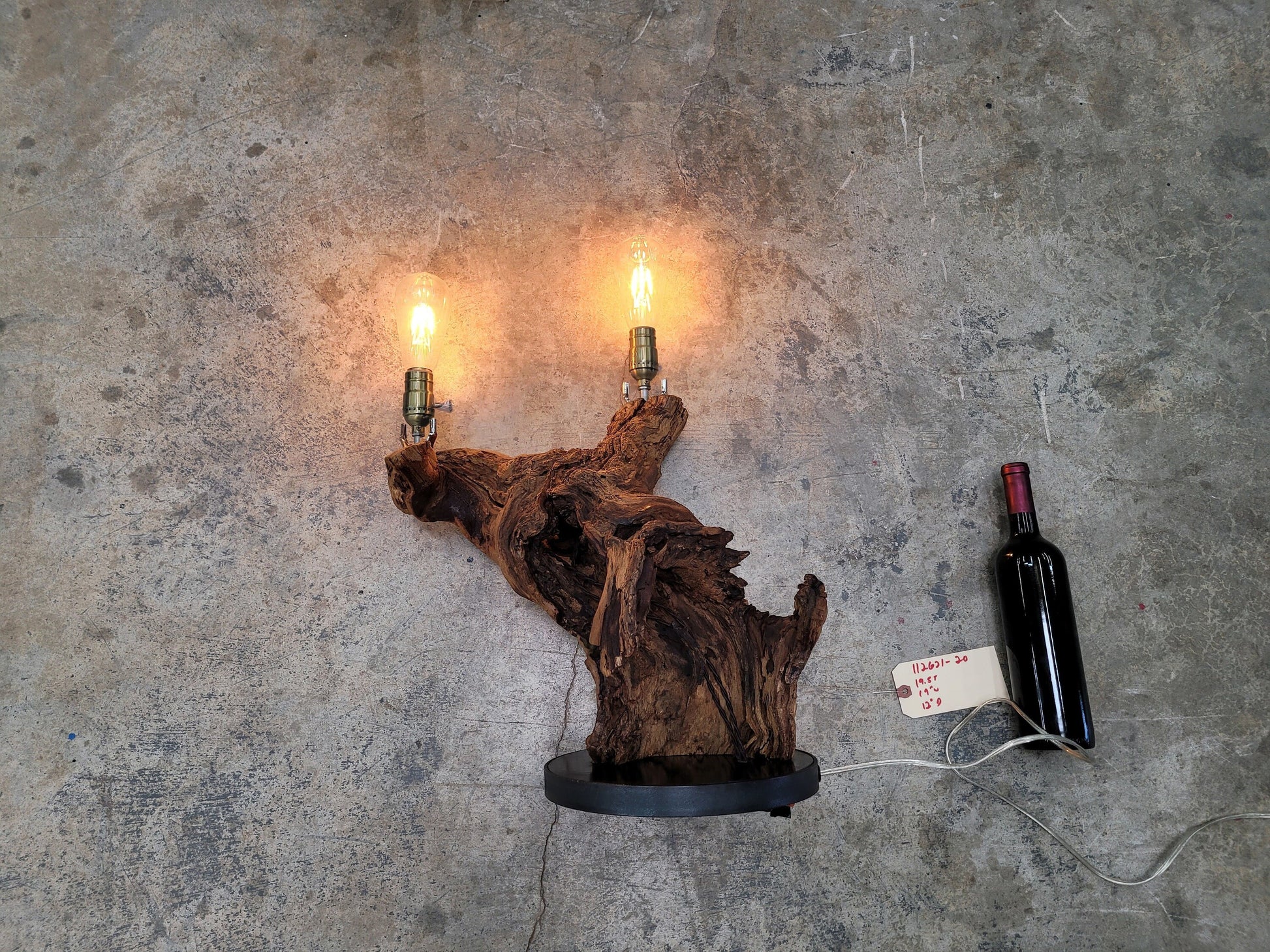 Old Vine Grapevine Lamp - Sahar - made from retired Inglenook Cabernet grapevine 100% Reclaimed Napa Valley Grapevine! 112621-20
