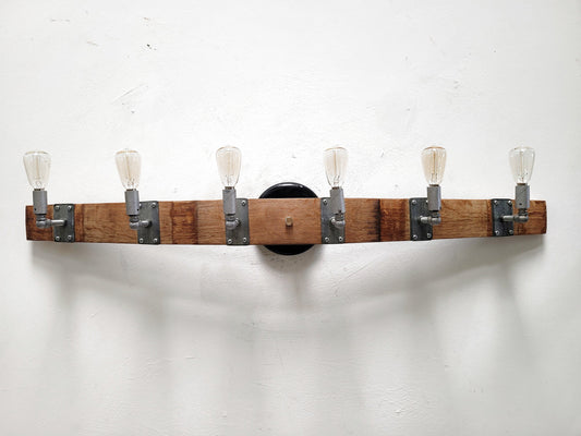Wine Barrel Wall Sconce Vanity Light - Doellat - made from retired California wine barrels. 100% Recycled!