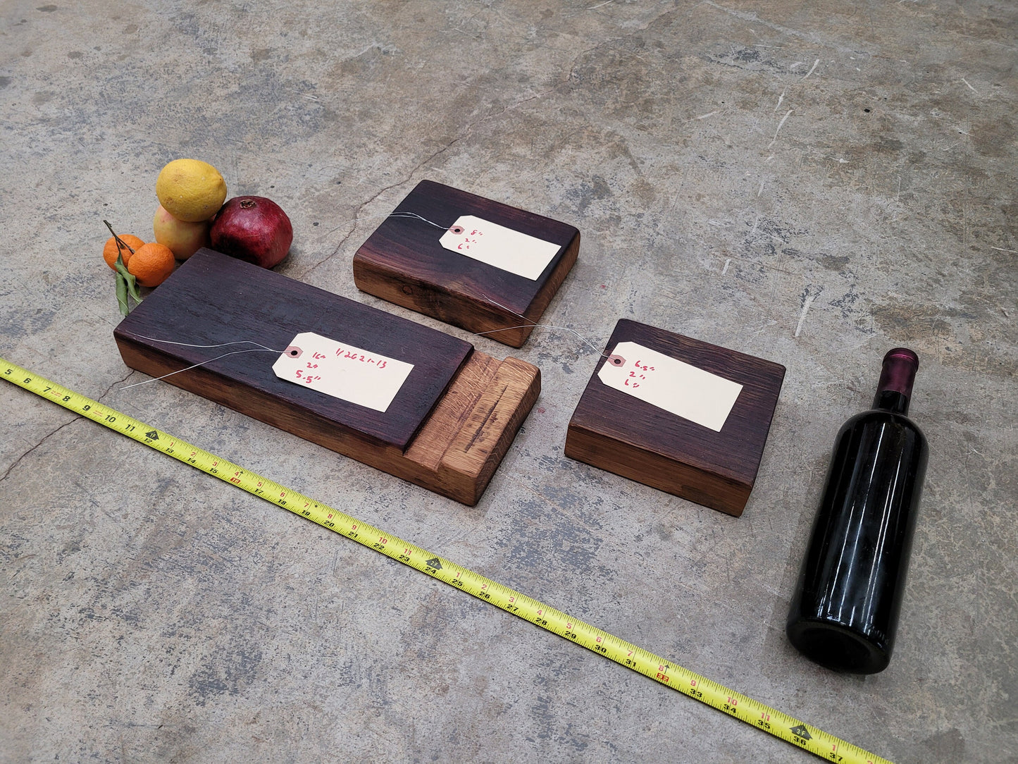 SALE Set of 3 Wine Barrel Cutting / Chopping / Charcuterie Boards Made from retired CA wine barrels. 100% Recycled!