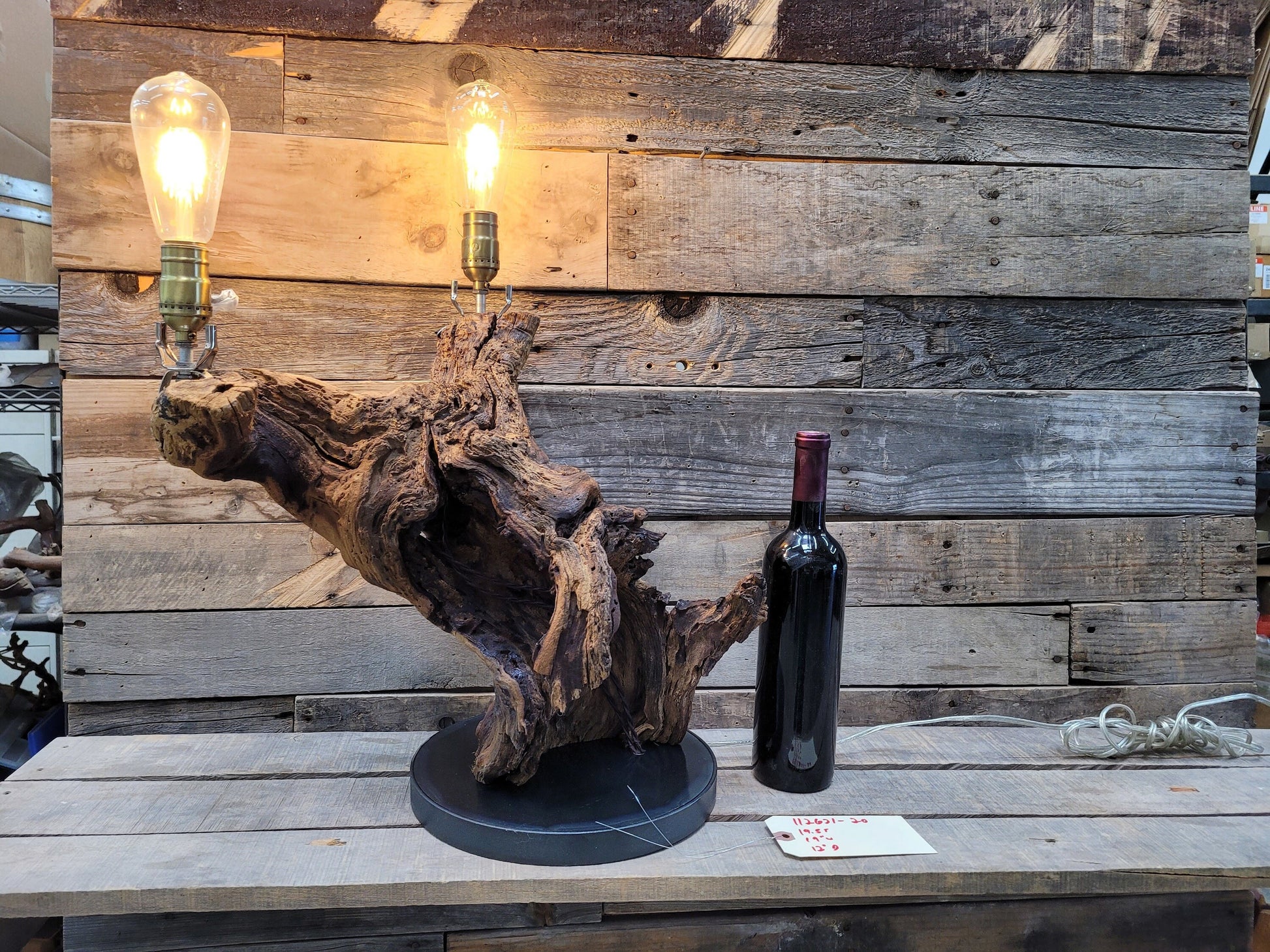Old Vine Grapevine Lamp - Sahar - made from retired Inglenook Cabernet grapevine 100% Reclaimed Napa Valley Grapevine! 112621-20