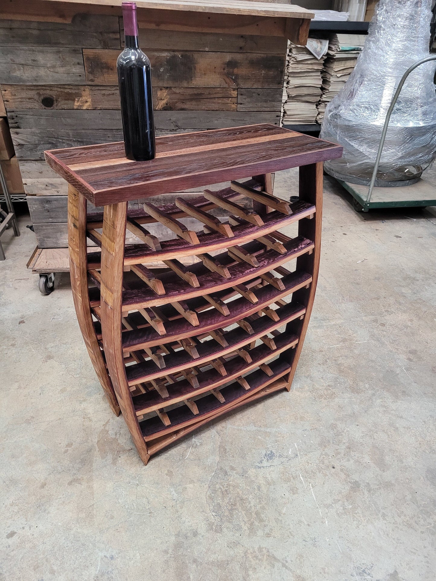 Wine Barrel Wine Rack Bemoll Made from retired California wine