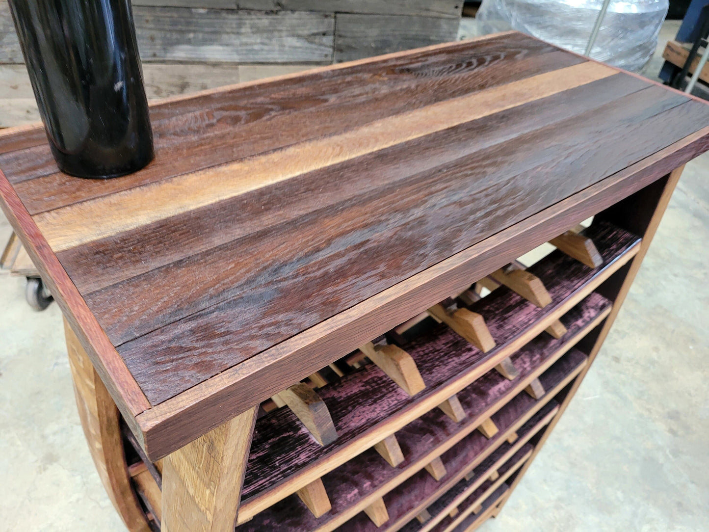 Wine Barrel Wine Rack - Bemoll - Made from retired California wine barrels. 100% Recycled!