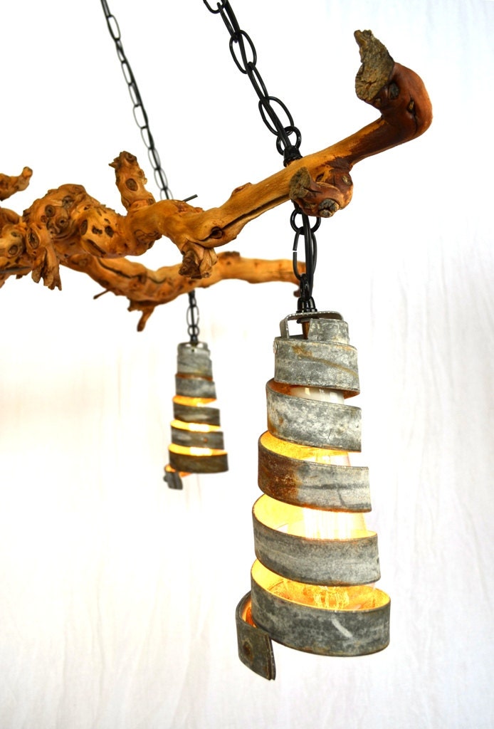 Grapevine Wine Barrel Ring Chandelier - Dolcetto - Made from retired California grapevines. 100% Recycled!