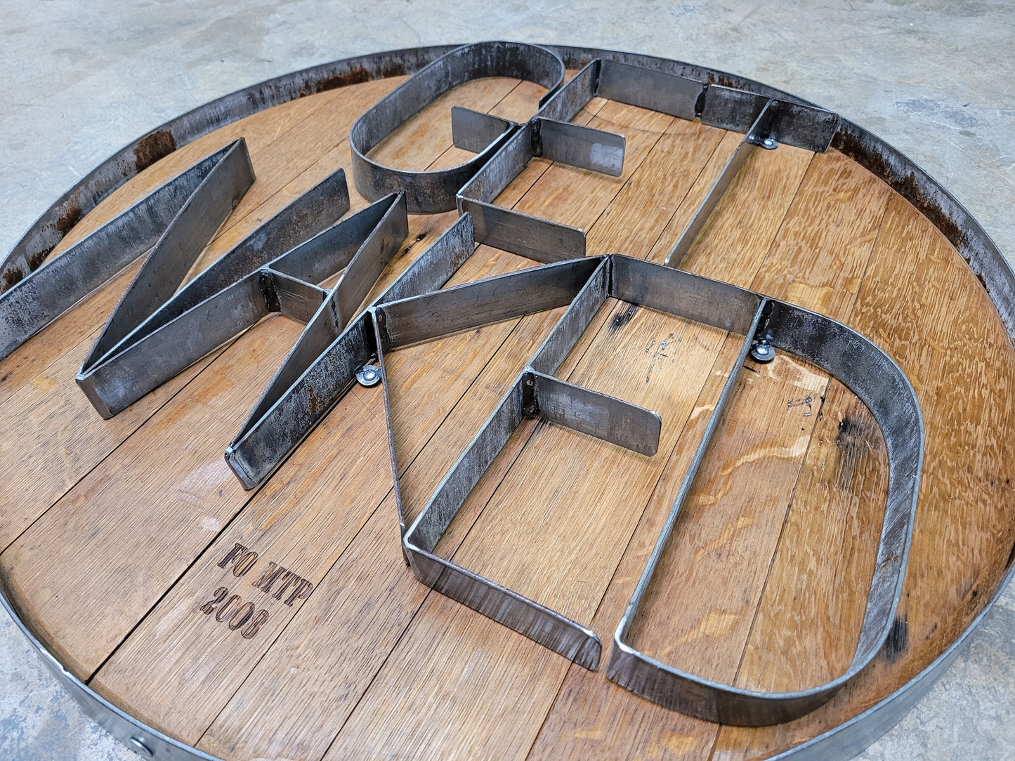 Wine Barrel Head Sign - Get Naked - made from reclaimed Napa wine barrels. 100% Recycled!