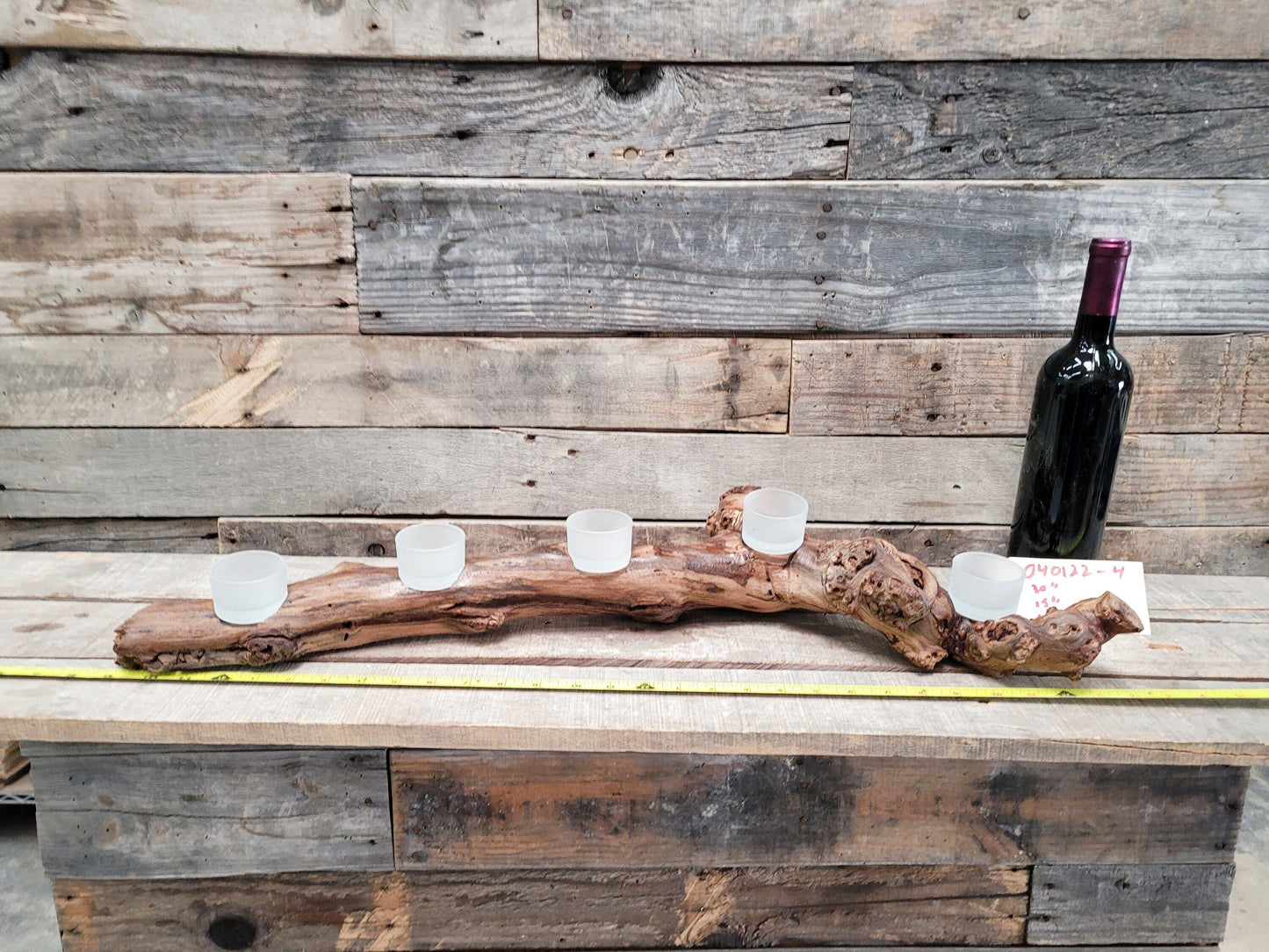 Grapevine Candle Holder Made from retired Justin Winery Cabernet California grapevines 100% Recycled! 040122-4