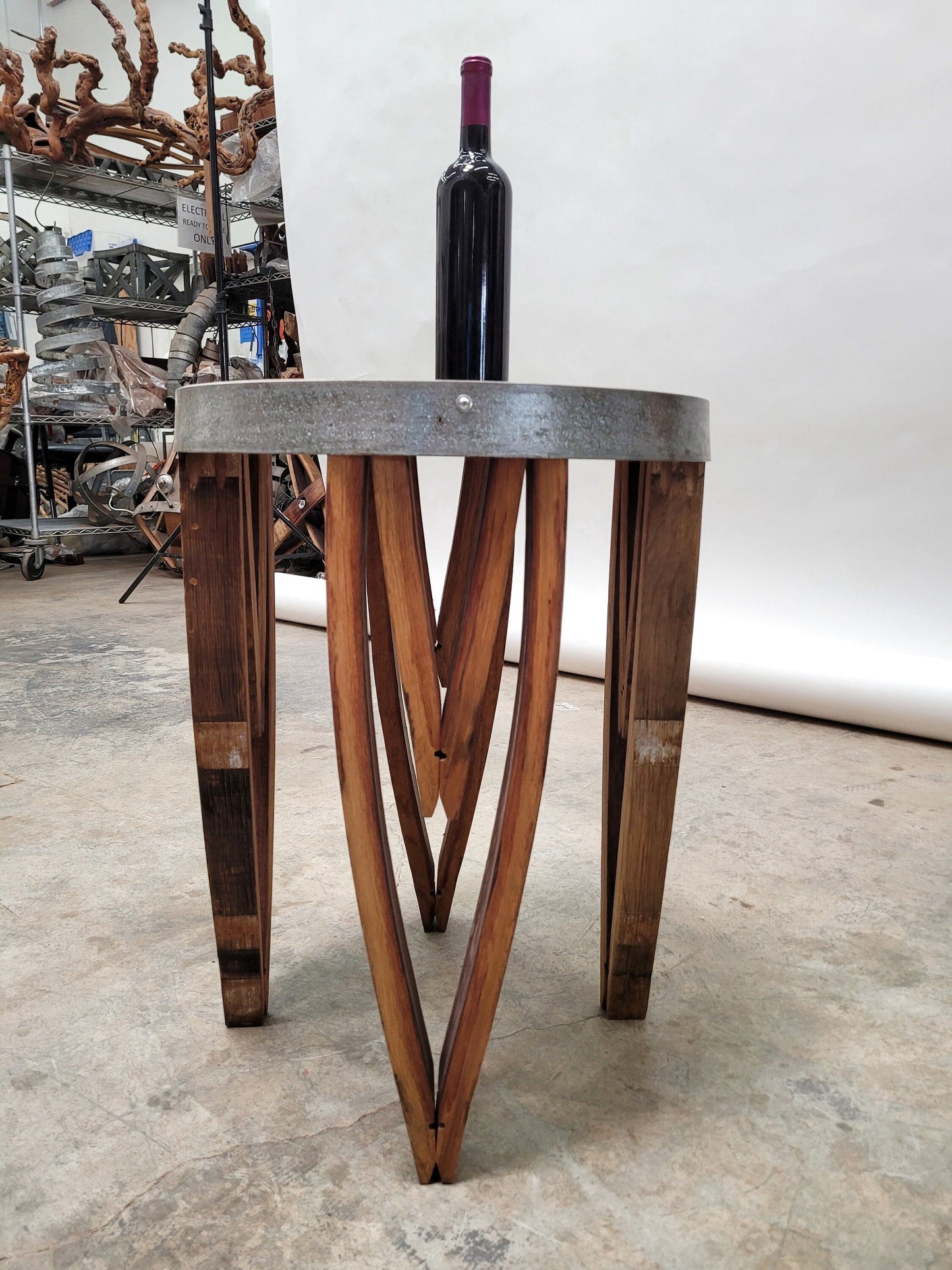 Wine Barrel Side Table - Kapea - made from retired Napa wine barrels. 100% Recycled!