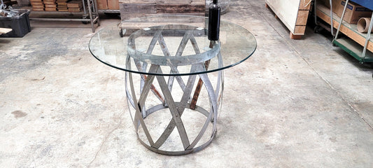 Wine Barrel Ring Dining Table - Perron - made from retired Napa wine barrel rings 100% Recycled!