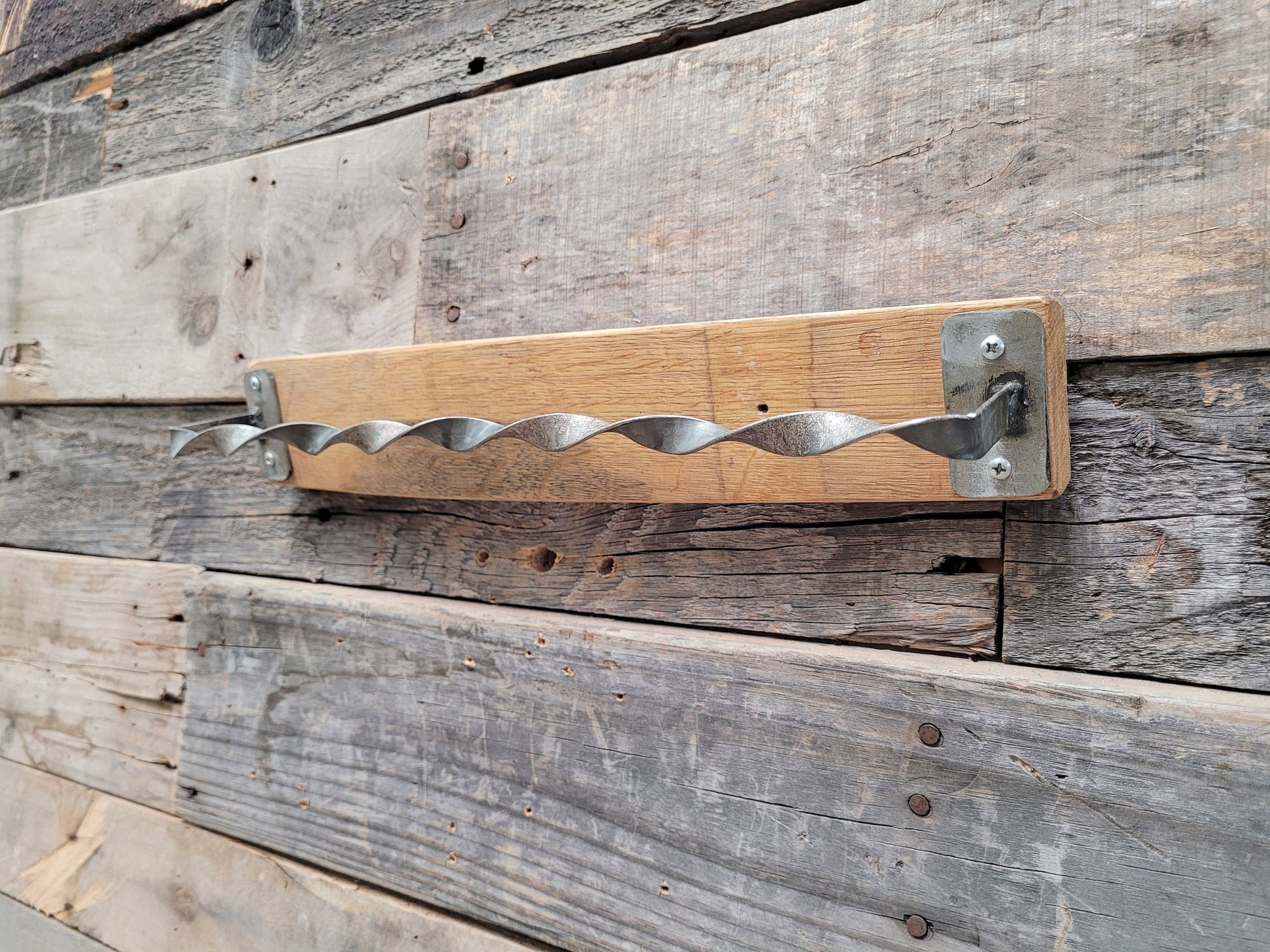 Wine Barrel Stave Towel Bar - Tuala - Made from retired California wine barrels. 100% Recycled!