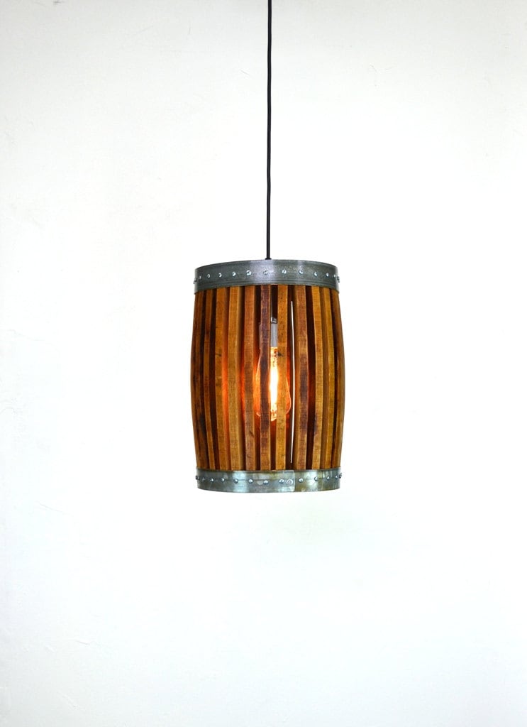 Wine Barrel Pendant Light - Nacelle - Made from retired California wine barrels. 100% Recycled!