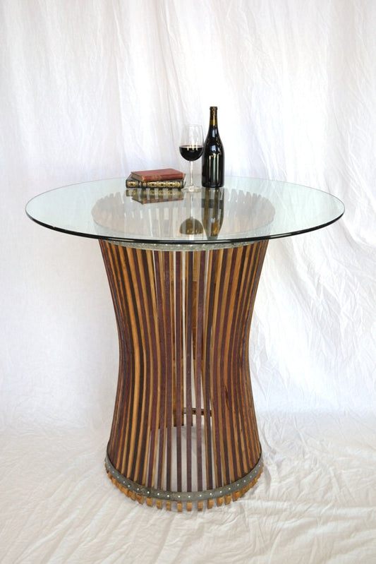 Wine Barrel Pub or Tasting Table - Halesia - Made from retired California wine barrels. 100% Recycled!
