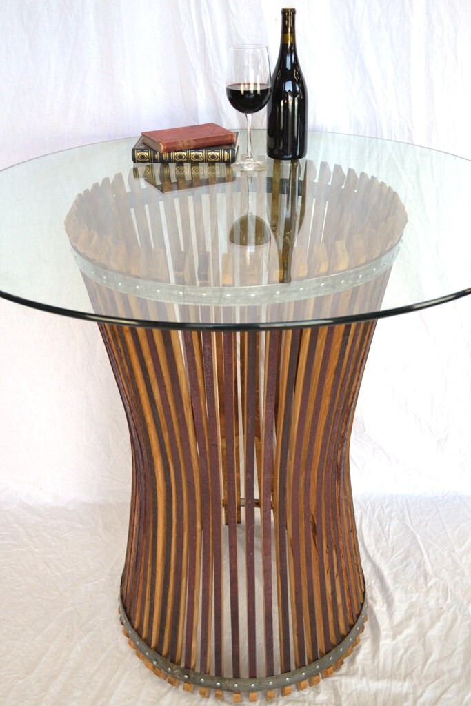 Wine Barrel Pub or Tasting Table - Halesia - Made from retired California wine barrels. 100% Recycled!