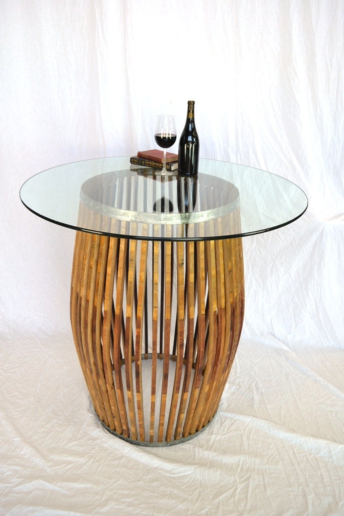 Wine Barrel Pub and Tasting Table - Tectona - Made from retired CA wine puncheon barrels. 100% Recycled!