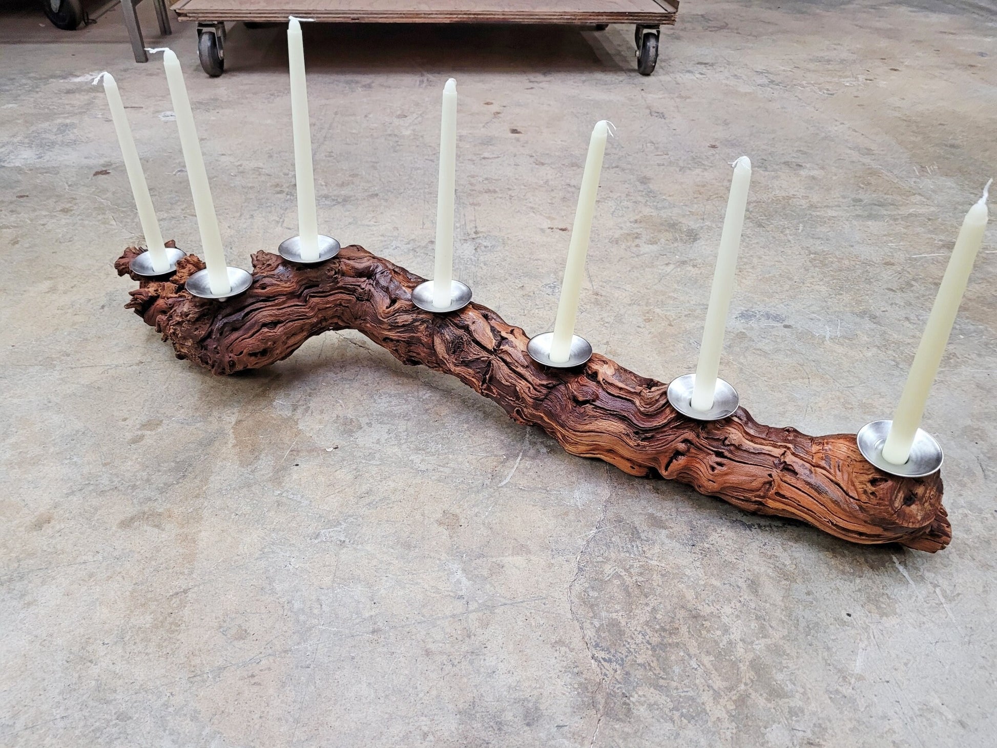 Grapevine Candle Holder made from retired Silver Oak Cabernet vine - One of a Kind 100% Recycled + Ready to Ship! 112621-1
