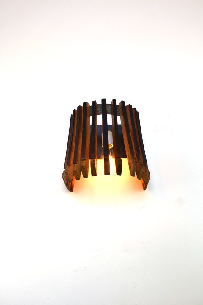Wine Barrel Wall Sconce - Danzo - Made from retired California wine barrels and rings. 100% Recycled!