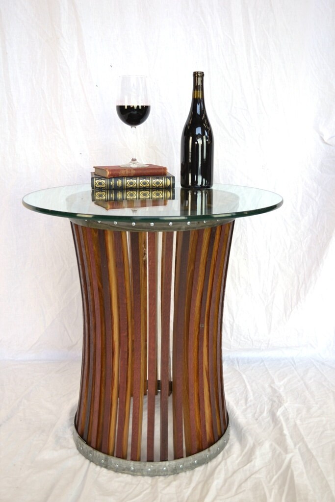 Wine Barrel Side Table - Ardesia - Made from retired California wine barrels. 100% Recycled!