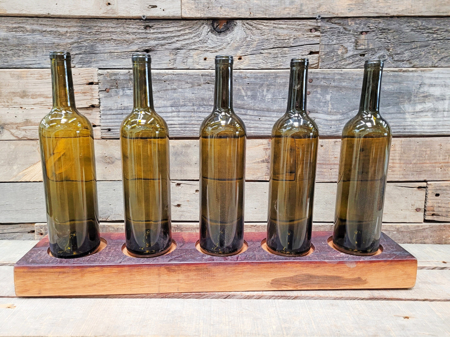 SALE Charles Krug Wine Barrel 5 Bottle Holder - Made from retired California - 100% Recycled and Ready to Ship! 092822-8