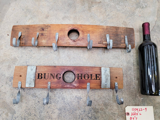 SALE 2 Wine Barrel Coat Racks Made from Retired J Lohr California wine barrels - 100% Recycled + Ready to Ship! 110422-9