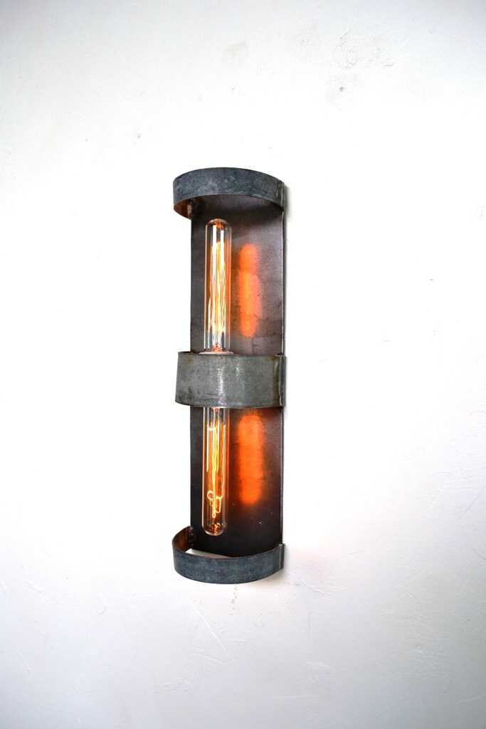 Wine Barrel Ring Wall Sconce - Anello - Made from retired California wine barrel rings. 100% Recycled!