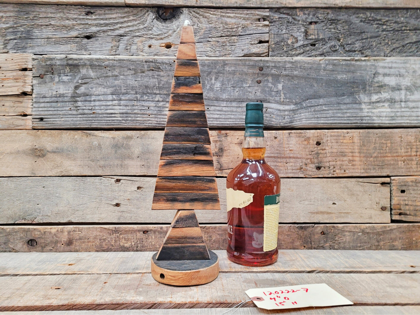 Whisky Barrel Christmas Holiday Tree made from retired Buffalo Trace barrels 100% Recycled + Ready to Ship!! 120222-7B