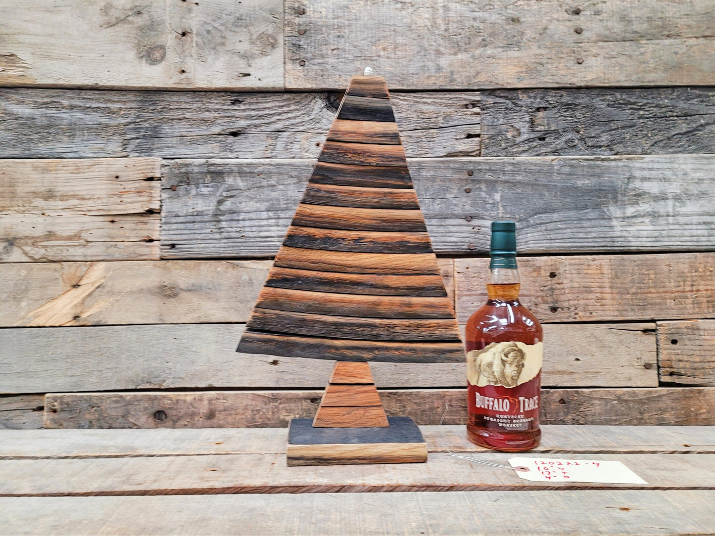 Whisky Barrel Christmas Holiday Tree made from retired Buffalo Trace barrels 100% Recycled + Ready to Ship!! 120222-4