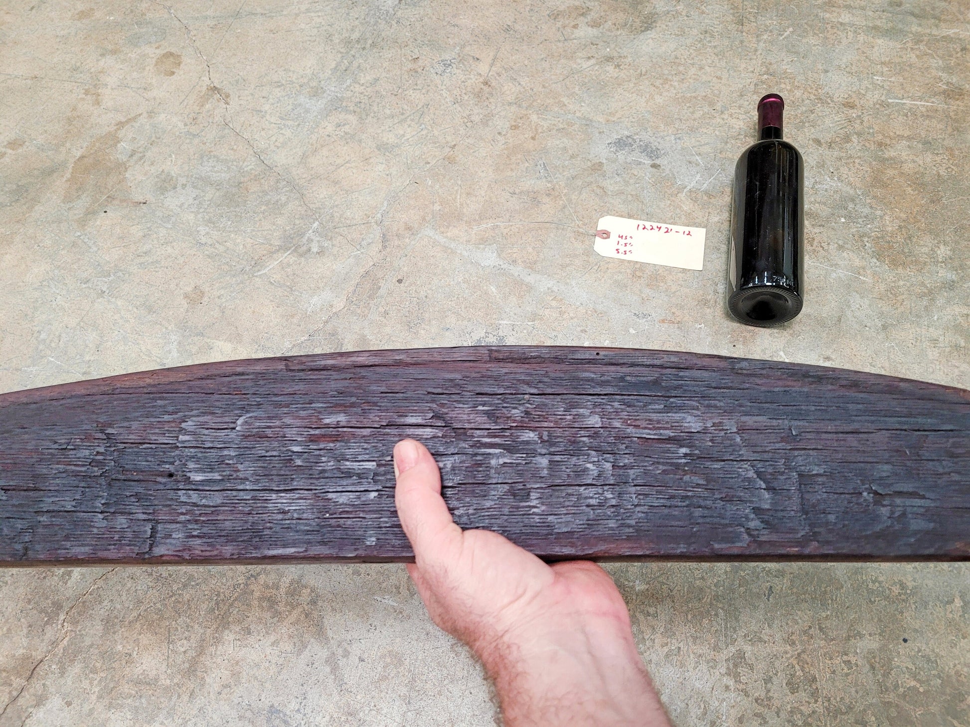 SALE Floating Shelf Made From Retired Large Napa Oak Wine Barrel - 100% Recycled + Ready to Ship!! 122421-12