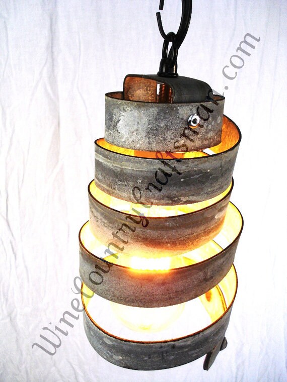 Wine Barrel Ring Pendant Light - Copula - Made from retired California wine barrel rings. 100% Recycled!