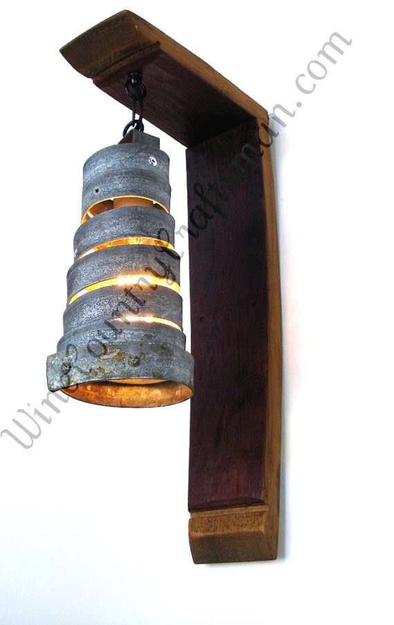 Wine Barrel Wall Sconce - Corba Classic - Made from retired California wine barrels. 100% Recycled!