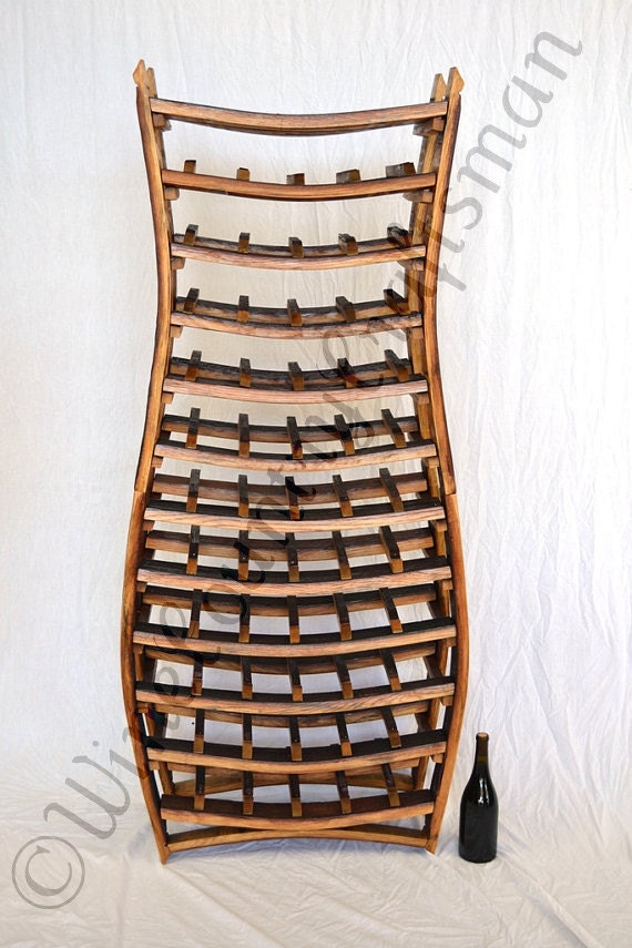 Large Wine Rack - Curvaceous - Made from retired California wine barrels. 100% Recycled!