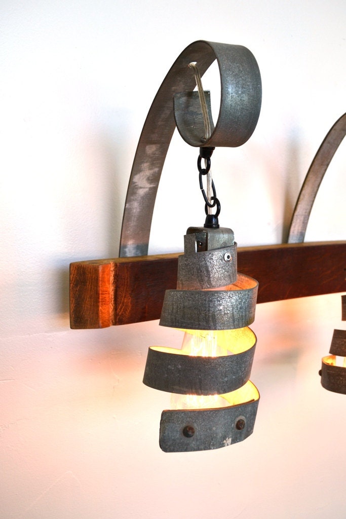 Wine Barrel Vanity Light - Eclat - Made from reclaimed California wine barrel staves and rings - 100% Recycled!